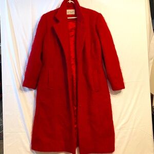 Cashmere Vintage Red Full Length Coat Dolores Unique Designs  Vintage Medium .